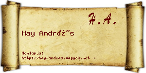 Hay András névjegykártya