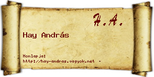 Hay András névjegykártya